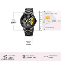 Gyro Spinning Dial Analog Wrist Watch - Red, Free