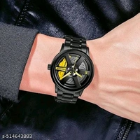 Gyro Spinning Dial Analog Wrist Watch - Red, Free