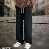 Men's Baggy Trousers Or Track Pant  - Black, XXL