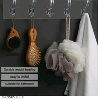 PACKOF 3 SUPER STRONG WALL HOOK 6 In 1 Self Adhesive Wall Hooks, Heavy Duty Sticky Hooks for Hanging , Waterproof Transparent Adhesive Hooks for Wall, Wall Hangers for Hanging Kitchen Bathroom Bedroom Accessories Hook/Strong 