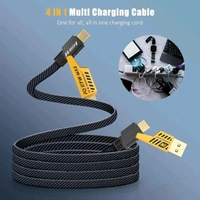 USB Type C Charging Cable , USB C Data Cable , 4 in 1 USB C to Lightning Data Cable , USB C to USB A Cable USB A to lightning Fast Charging Data cable PD65W Fast Charging USB C Cable - Yellow