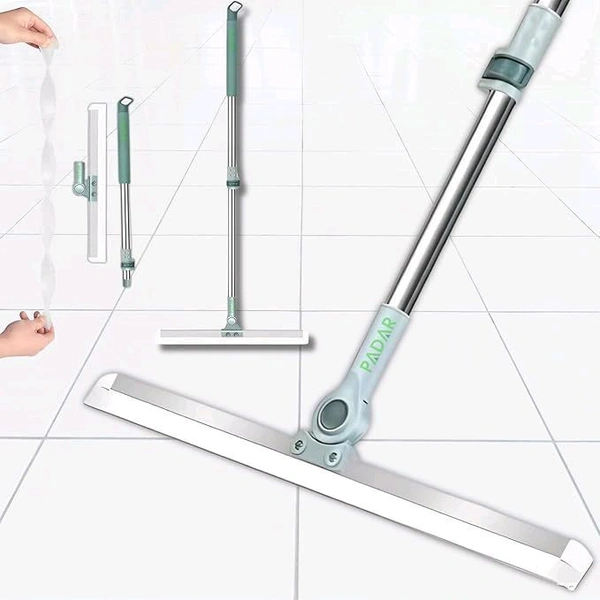 Premium Heavy Duty Magic Broom Silicon Floor Wiper, 180 Degree Floor Cleaning Squeegee,Perfect for Bathroom and Kitchen Floors, Stainless Steel Extendable Handle, Easy Floor Cleaning Tool