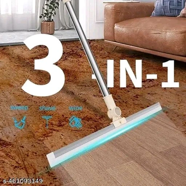 Premium Heavy Duty Magic Broom Silicon Floor Wiper, 180 Degree Floor Cleaning Squeegee,Perfect for Bathroom and Kitchen Floors, Stainless Steel Extendable Handle, Easy Floor Cleaning Tool