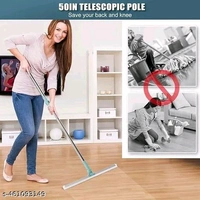 Premium Heavy Duty Magic Broom Silicon Floor Wiper, 180 Degree Floor Cleaning Squeegee,Perfect for Bathroom and Kitchen Floors, Stainless Steel Extendable Handle, Easy Floor Cleaning Tool