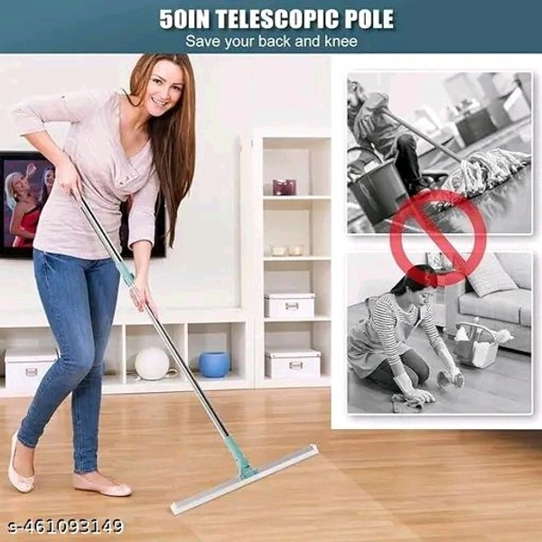 Premium Heavy Duty Magic Broom Silicon Floor Wiper, 180 Degree Floor Cleaning Squeegee,Perfect for Bathroom and Kitchen Floors, Stainless Steel Extendable Handle, Easy Floor Cleaning Tool