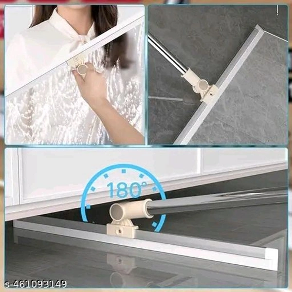 Premium Heavy Duty Magic Broom Silicon Floor Wiper, 180 Degree Floor Cleaning Squeegee,Perfect for Bathroom and Kitchen Floors, Stainless Steel Extendable Handle, Easy Floor Cleaning Tool
