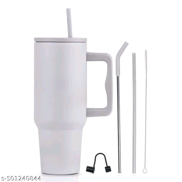 Name: NARUIA 1200 ml Stainless Steel Insulated Tumbler, Water Mug with Spill-Proof Lid and Straw, Hot and Cold Tumbler, Iced Coffee Cup, Water Bottle (40 oz, Ash Grey) )