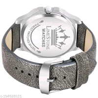 Lime Stone 3D Dial The Vintage Day and Date Functioning Boys Quartz Analog Watch - Gray