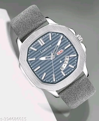 Lime Stone 3D Dial The Vintage Day and Date Functioning Boys Quartz Analog Watch - Gray