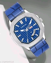 Lime Stone 3D Dial The Vintage Day and Date Functioning Boys Quartz Analog Watch - Blue