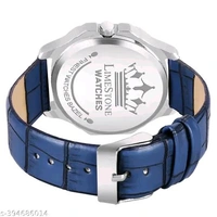 Lime Stone 3D Dial The Vintage Day and Date Functioning Boys Quartz Analog Watch - Blue