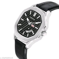 Lime Stone 3D Dial The Vintage Day and Date Functioning Boys Quartz Analog Watch - Black