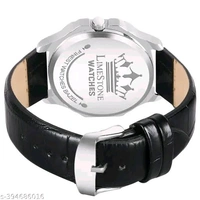 Lime Stone 3D Dial The Vintage Day and Date Functioning Boys Quartz Analog Watch - Black