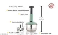 1000 ML Handy Push Chopper Vegetable & Fruit Cutter, Special Cutter for Onion Chopper, with 6 Stainless Steel Blade and Pull Cord Technology