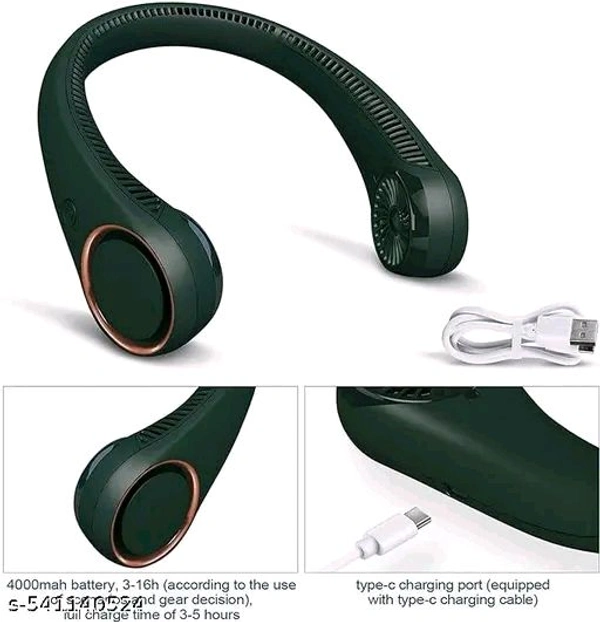 Neck Fan with USB Charging - Blue Stone