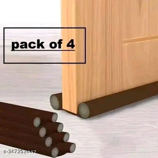 Magical (Pack of 4)  Door Stoppers | Door Seal | Door Closers | Door Bottom Sealing Strip Guard for Home | Sound-Proof Reduce Energy Saving Weather Stripping | Waterproof - Brown, 39 inch