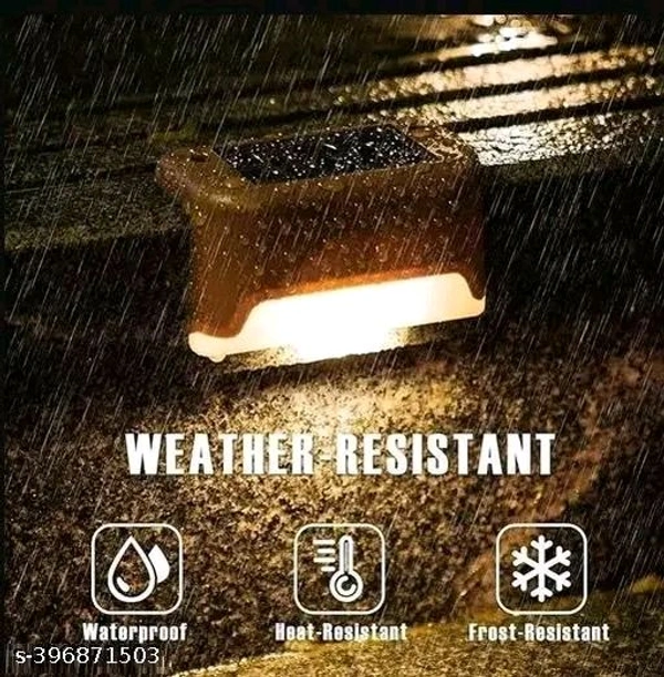 Solar Deck Lights Outdoor, Solar Step Lights Waterproof Pack Of 4 - Black