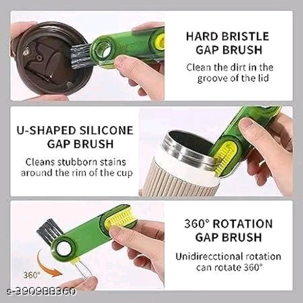 3 in 1 Multifunctional Cleaning Brush,3 in 1 Tiny Bottle Cup Lid Detail Brush Straw Cleaner Tools Multi-Functional Crevice Cleaning Brush,Multifunctional Cleaning Brush