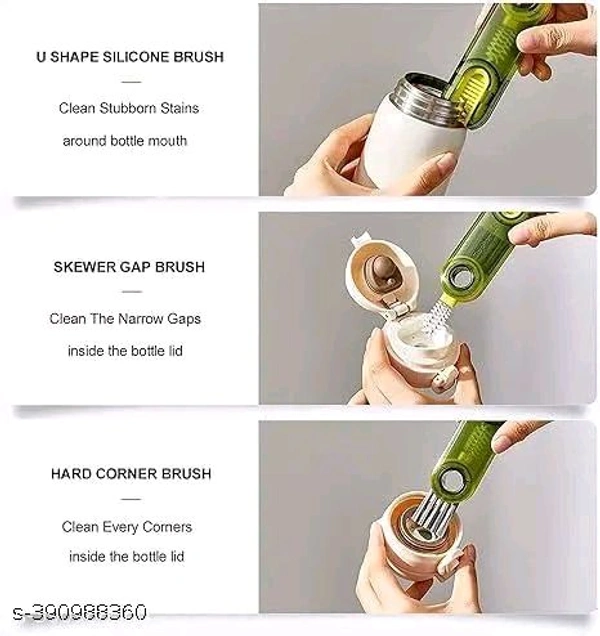 3 in 1 Multifunctional Cleaning Brush,3 in 1 Tiny Bottle Cup Lid Detail Brush Straw Cleaner Tools Multi-Functional Crevice Cleaning Brush,Multifunctional Cleaning Brush