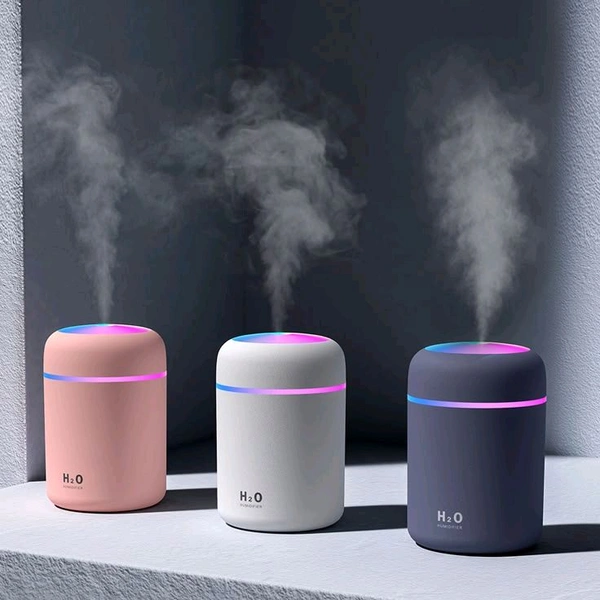 Pack of 1 Mini Humidifier with LED Lights, 3 Colors - Pink, USB Powered multicolored any colore Receive 