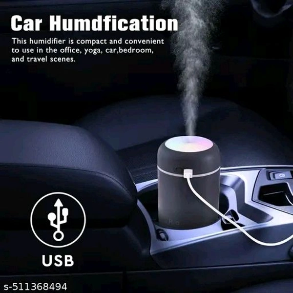 Pack of 1 Mini Humidifier with LED Lights, 3 Colors - Pink, USB Powered multicolored any colore Receive 