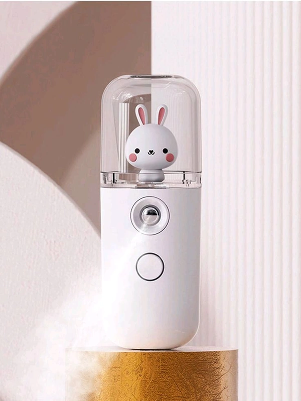 Portable USB Nano Facial Moisturizing Sprayer with Cute Rabbit Design – 30 ml, USB Rechargeable, Fine Mist for Hydration, Ideal for Office, Outdoor, Gift for Women & Girls