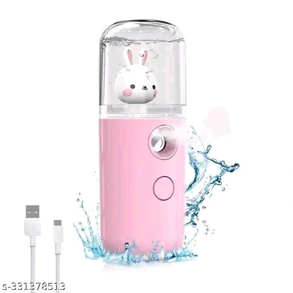 Portable USB Nano Facial Moisturizing Sprayer with Cute Rabbit Design – 30 ml, USB Rechargeable, Fine Mist for Hydration, Ideal for Office, Outdoor, Gift for Women & Girls