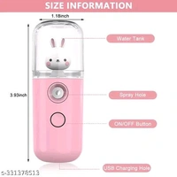 Portable USB Nano Facial Moisturizing Sprayer with Cute Rabbit Design – 30 ml, USB Rechargeable, Fine Mist for Hydration, Ideal for Office, Outdoor, Gift for Women & Girls