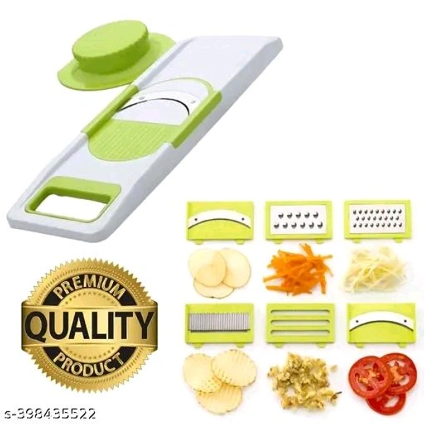 6 in 1 Slicer & Grater with Safety Holder & Extra Sharp V Blade, Includes 6 Detachable Slicers, Ripple, Greater Suitable for Onion, Carrot, Tomato, Cucumber, Beat & Vegetable