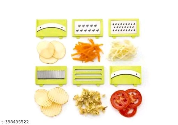 6 in 1 Slicer & Grater with Safety Holder & Extra Sharp V Blade, Includes 6 Detachable Slicers, Ripple, Greater Suitable for Onion, Carrot, Tomato, Cucumber, Beat & Vegetable