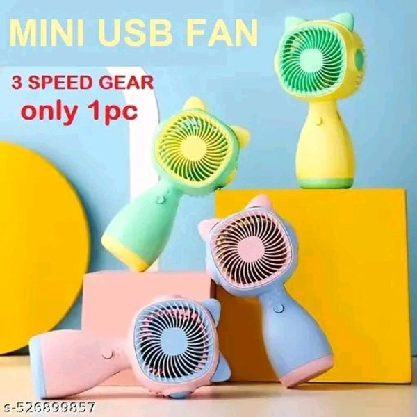 Portable Handheld Mini Fan – Rechargeable Personal Cooling, Quiet Battery Operated (1-2 Hours), 3-Speed, USB Powered, Ideal for Travel, Office, Room, Students & Outdoor Gift 1Pc (Multicolor)