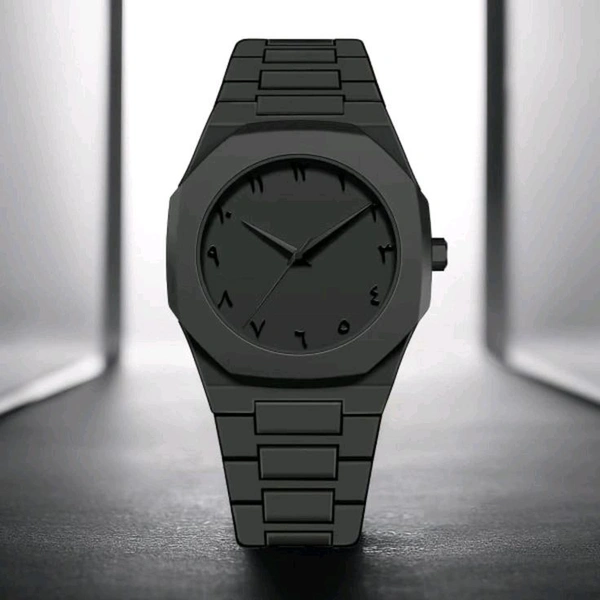Men's Watch with Arabic Numerals Matte Black Minimaliist Anallog Watch | Trending Wristwatch