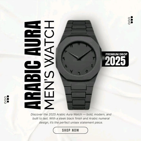 Men's Watch with Arabic Numerals Matte Black Minimaliist Anallog Watch | Trending Wristwatch
