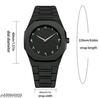 Men's Watch with Arabic Numerals Matte Black Minimaliist Anallog Watch | Trending Wristwatch