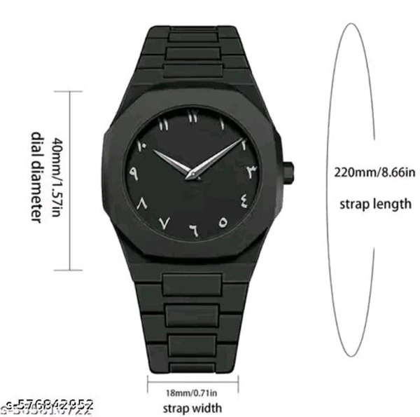 Men's Watch with Arabic Numerals Matte Black Minimaliist Anallog Watch | Trending Wristwatch