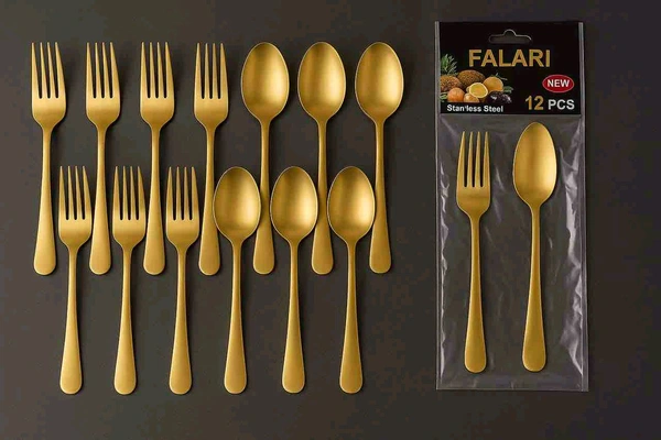 Premium Golden Spoon & Fork Set