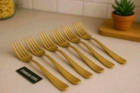 Premium Golden Spoon & Fork Set
