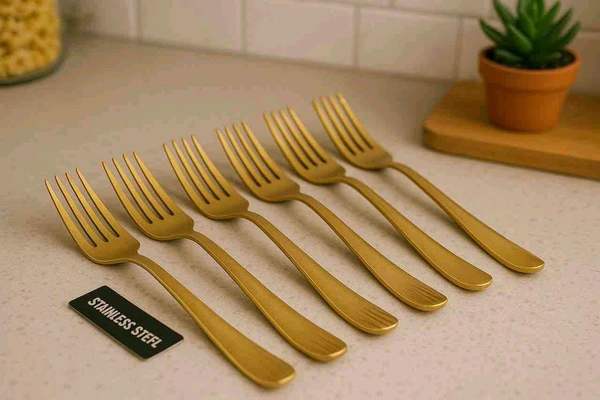 Premium Golden Spoon & Fork Set