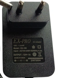 12v 1Amp Adaptor With Dc + Sony Pin,( 2.5 Mota+Sony Patla Pin) (Exp-pro)