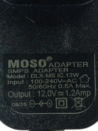 12v 1Amp Adaptor With Dc Pin(Mota Pin) (Moso)