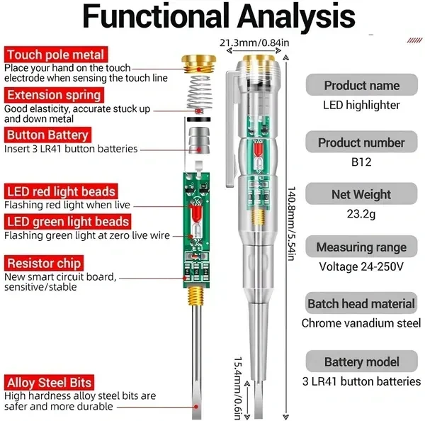 Multifunction Dual LED AC-DC Light Tester Pen