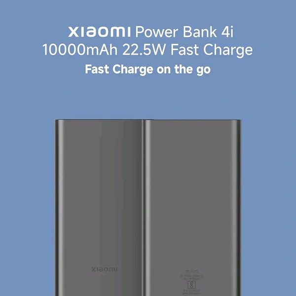 Xiaomi Power Bank 10000mAh 22.5W Fast Charging PD | Power Delivery | Durable Steel Casing |Triple Output Ports|Supports Android and Apple, Tablets, Earbuds, Watches Etc