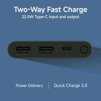 Xiaomi Power Bank 10000mAh 22.5W Fast Charging PD | Power Delivery | Durable Steel Casing |Triple Output Ports|Supports Android and Apple, Tablets, Earbuds, Watches Etc