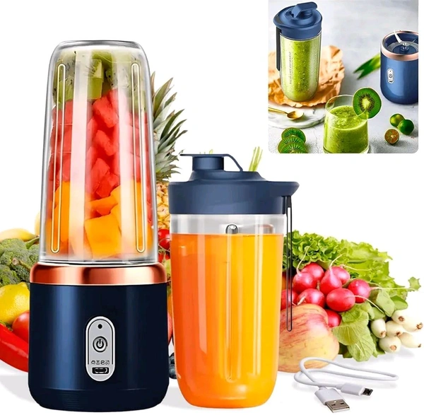 Portable Blender Electric Juicers Fruit Mixers USB Rechargeable Smoothie Mini Personal Juicer 6 Blades 3Gears With 1500 Mah Rechargeable Battery-Smoothie Blender