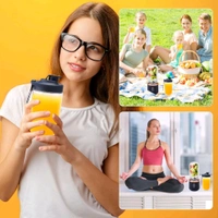 Portable Blender Electric Juicers Fruit Mixers USB Rechargeable Smoothie Mini Personal Juicer 6 Blades 3Gears With 1500 Mah Rechargeable Battery-Smoothie Blender
