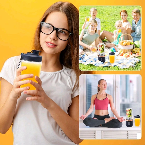 Portable Blender Electric Juicers Fruit Mixers USB Rechargeable Smoothie Mini Personal Juicer 6 Blades 3Gears With 1500 Mah Rechargeable Battery-Smoothie Blender