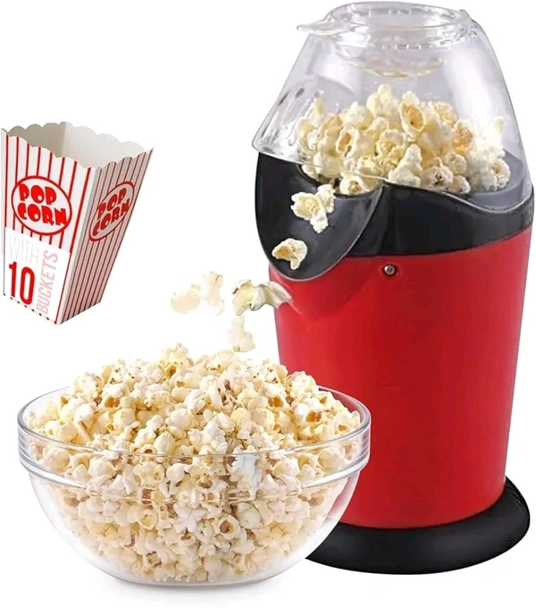 JBIYA Quick & Easy Hot Air Popcorn Popper Maker 1200W | Oil-Free, Healthy Snack Maker for Kids & Adults | Easy One-Touch Operation Fast | Popper for Home, Movie Nights, Parties