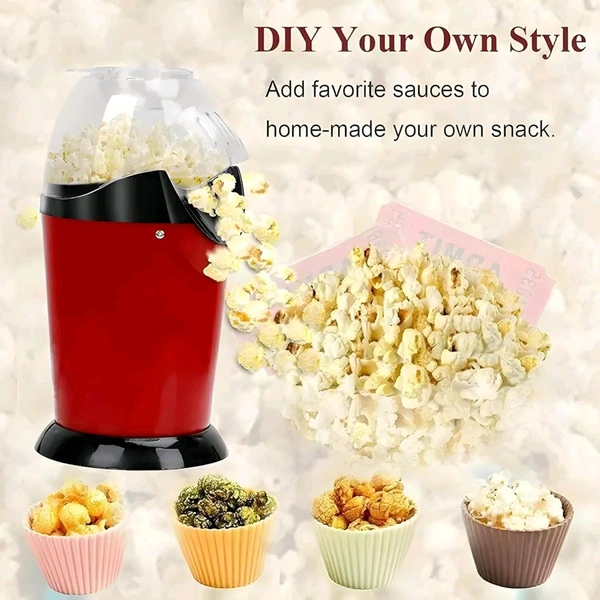 JBIYA Quick & Easy Hot Air Popcorn Popper Maker 1200W | Oil-Free, Healthy Snack Maker for Kids & Adults | Easy One-Touch Operation Fast | Popper for Home, Movie Nights, Parties