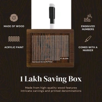 Money Bank with Amount 100000 Piggy Bank for Girls and Boys - Carved Wooden Money Saving Box - Money Box Gullak for Adults
