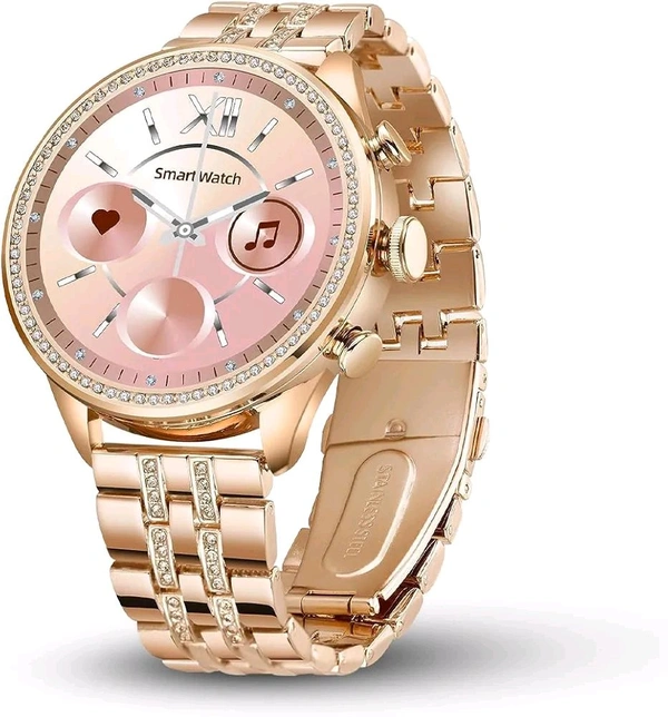GEN 9 Smartwatch for Women with Metal Strap & HD Display, Bluetooth Calling, 100+ Watch Faces, Health Tracker, Sports Modes & IP67 Waterproof(Rose Gold)